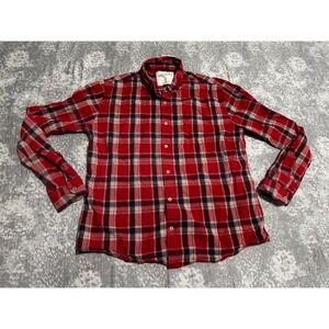 Aeropostale Red Plaid Long Sleeve Button Down Shirt Mens Size L Large